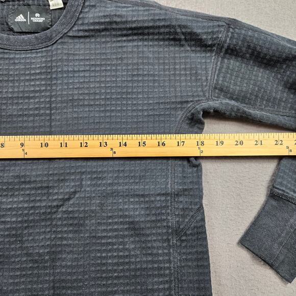 Adidas Reigning Champ Sweatshirt Crew Neck Pullover Waffle Knit Black Womens M - Picture 5 of 8